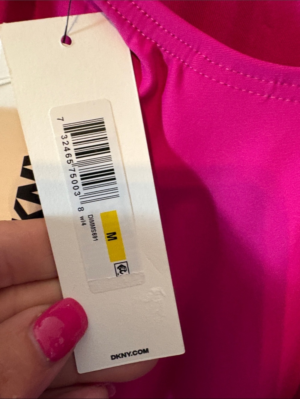DKNY Hot Pink Ruffle V-Neck One-Piece Swimsuit - Picture 4 of 6